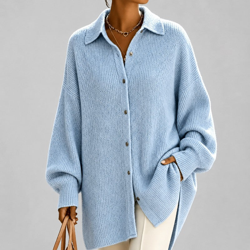 Celeste - Women's Oversized Knit Button-Down Cardigan 1