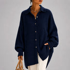 Celeste - Women's Oversized Knit Button-Down Cardigan 3