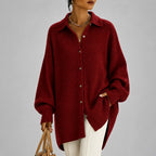 Celeste - Women's Oversized Knit Button-Down Cardigan 4