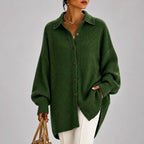 Celeste - Women's Oversized Knit Button-Down Cardigan 5