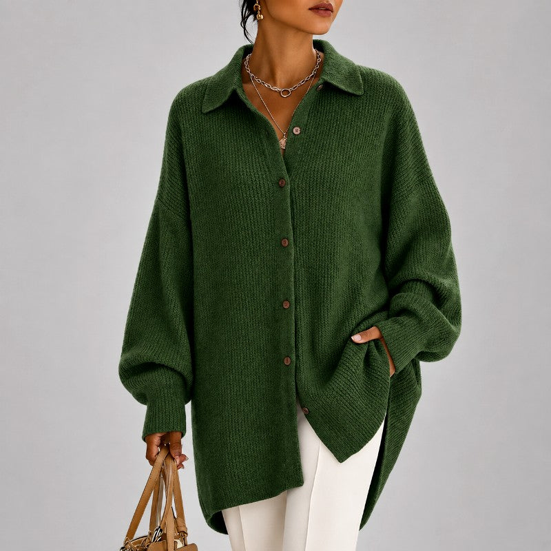 Celeste - Women's Oversized Knit Button-Down Cardigan 5
