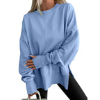 Cherry - Women's Oversized Batwing Sleeve Crew Neck Sweatshirt 1