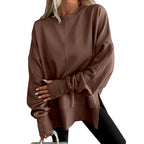 Cherry - Women's Oversized Batwing Sleeve Crew Neck Sweatshirt 2
