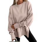 Cherry - Women's Oversized Batwing Sleeve Crew Neck Sweatshirt 3