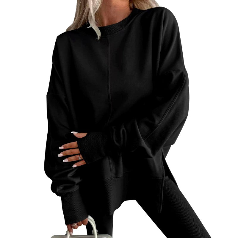 Cherry - Women's Oversized Batwing Sleeve Crew Neck Sweatshirt 5
