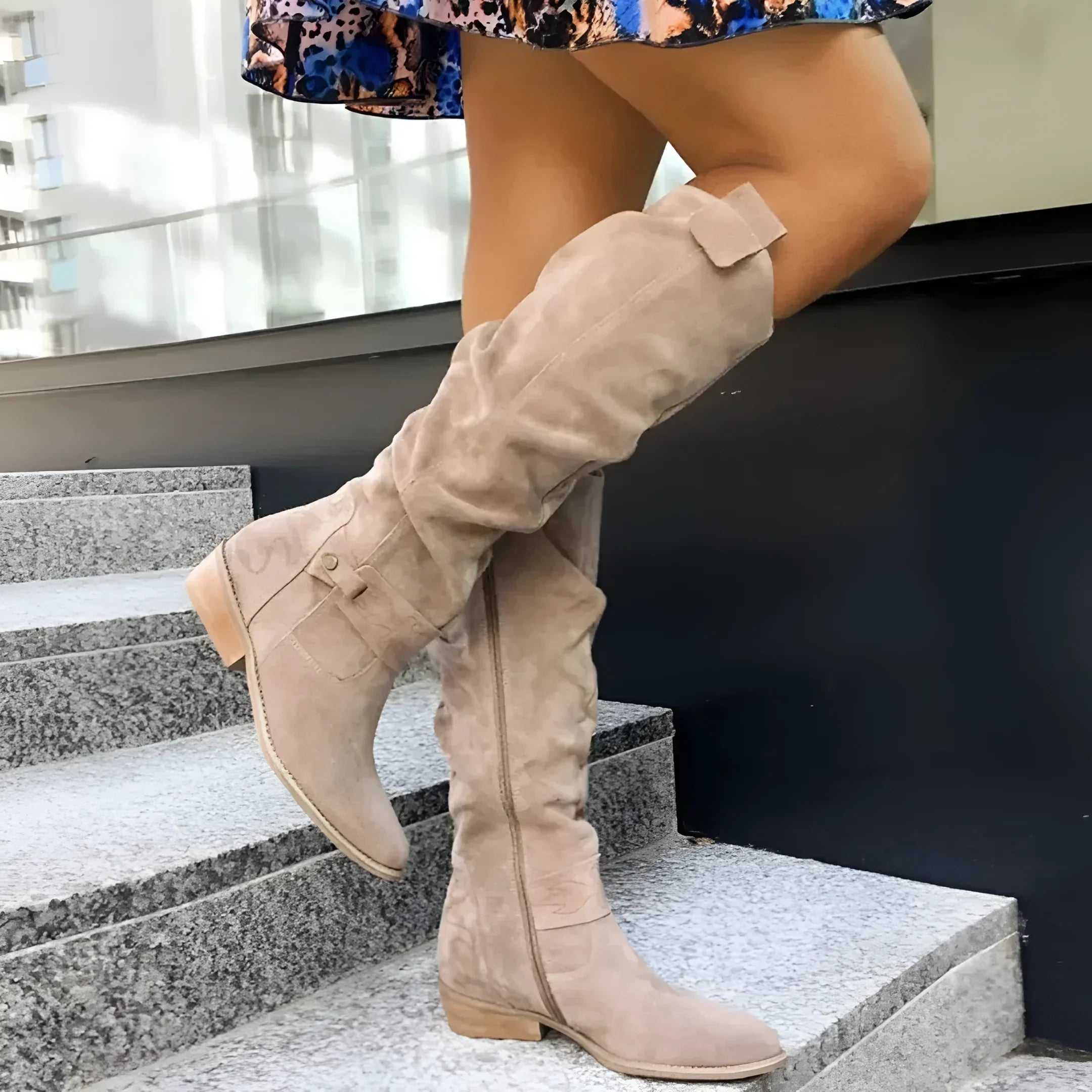 Cheryl - Women's Leather Plain Heel Pointed-Toe Boots 1