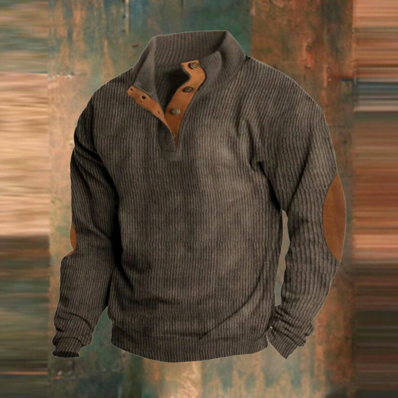 Chet - Men's Ribbed Stand-Up Collar Smart-Casual Sweater 4
