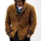 Chris - Men's Argyle Shawl Collar Relaxed Cardigan 2