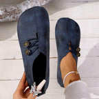 Clara - Women's Metal Button Slip-On Loafers