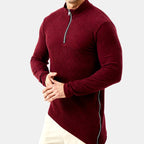 Claude - Men's Ribbed Corduroy Quarter-Zip Sweatshirt 3