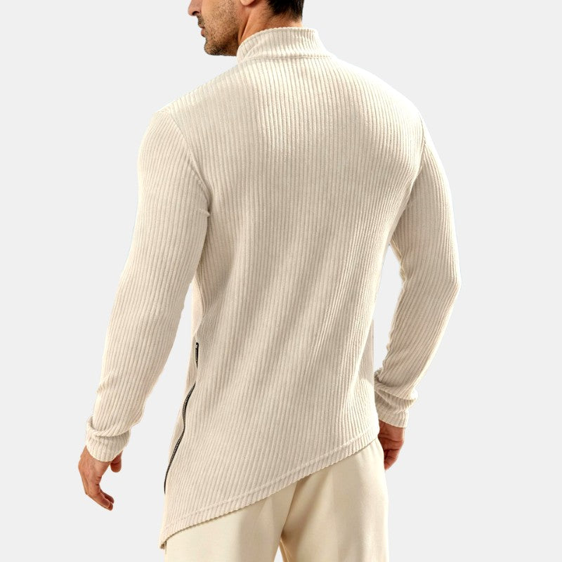 Claude - Men's Ribbed Corduroy Quarter-Zip Sweatshirt 5