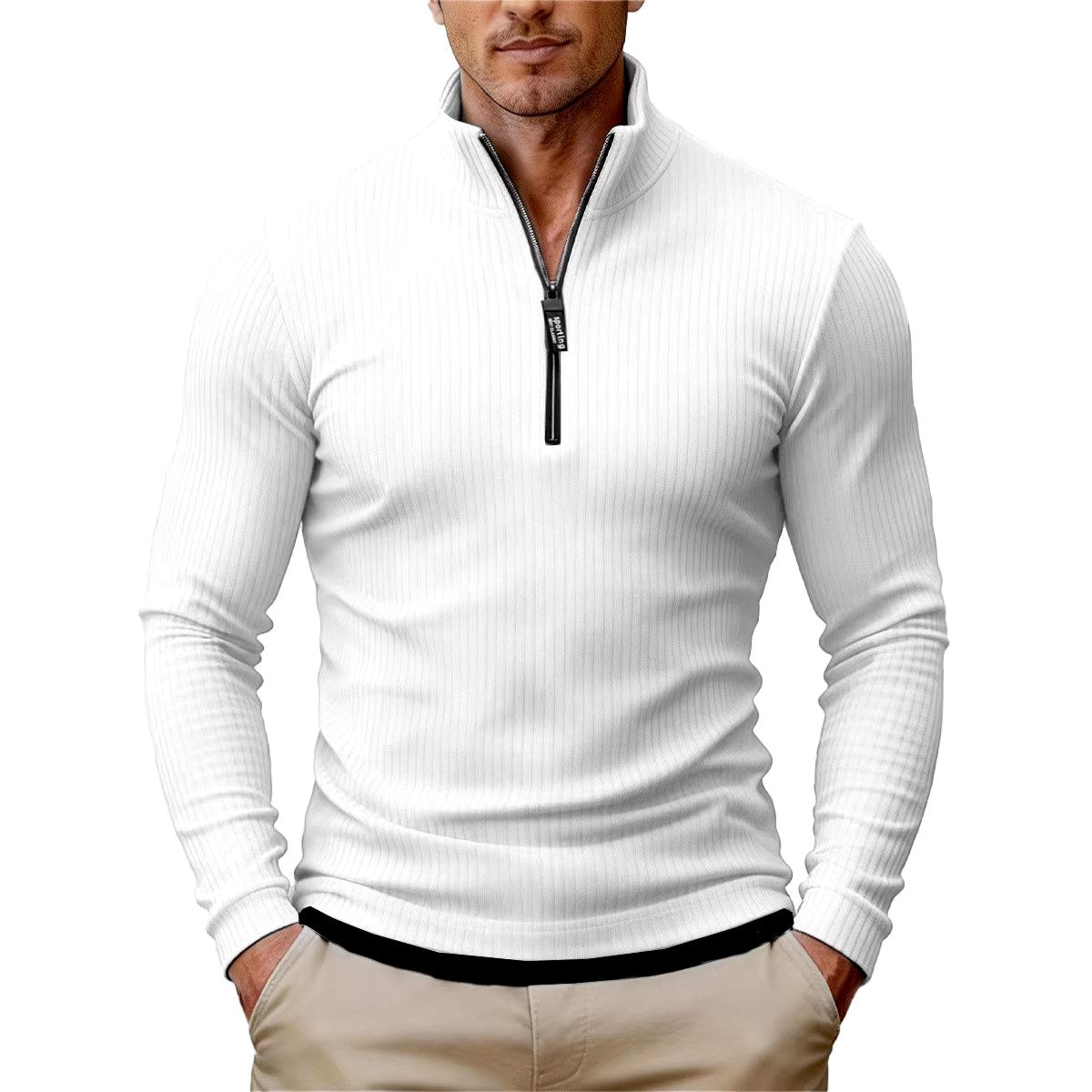 Clifton - Men's Ribbed Long-Sleeve Quarter-Zip Pullover 2