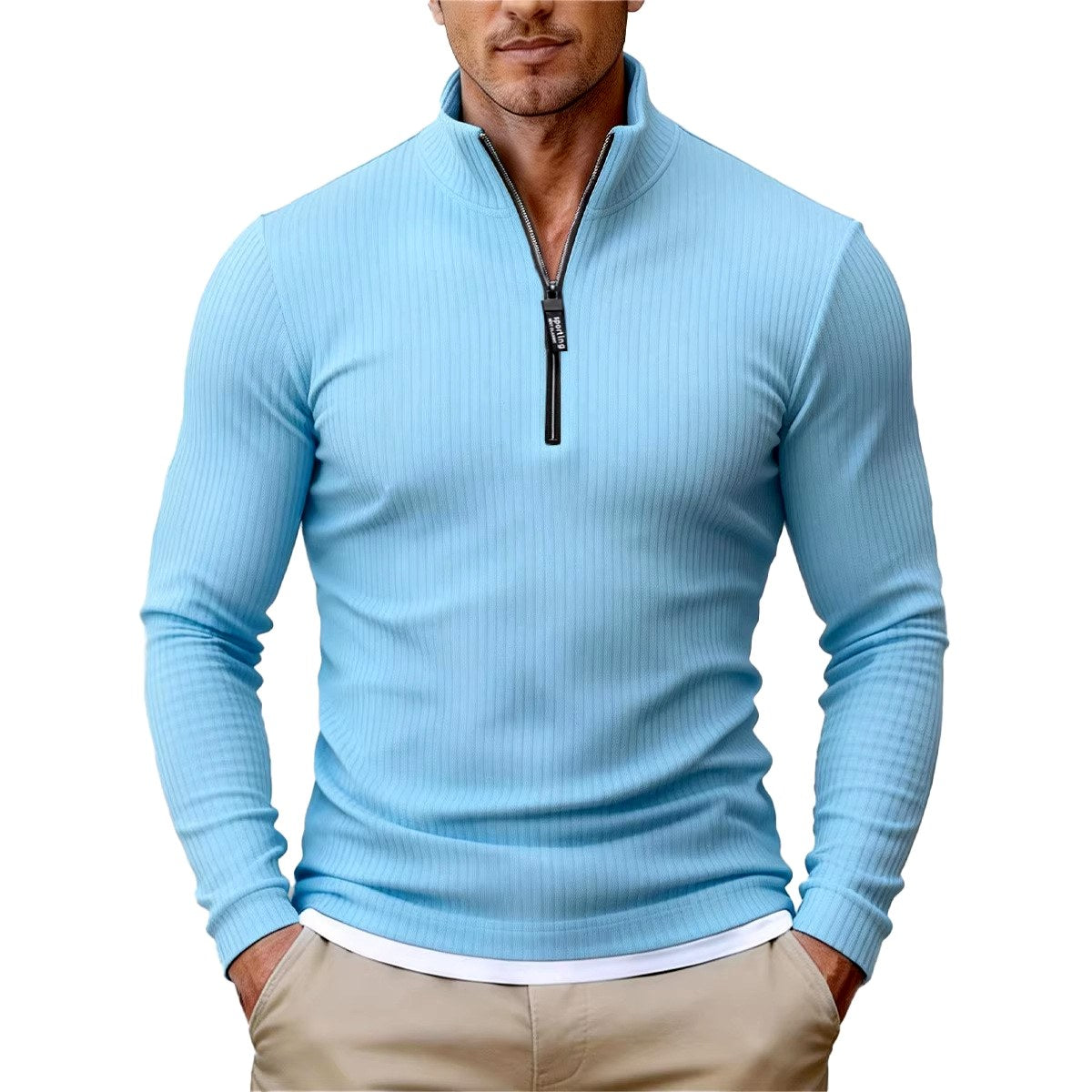 Clifton - Men's Ribbed Long-Sleeve Quarter-Zip Pullover 3