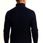 Colton - Men's Cable Zip-Front Long Sleeve Sweater