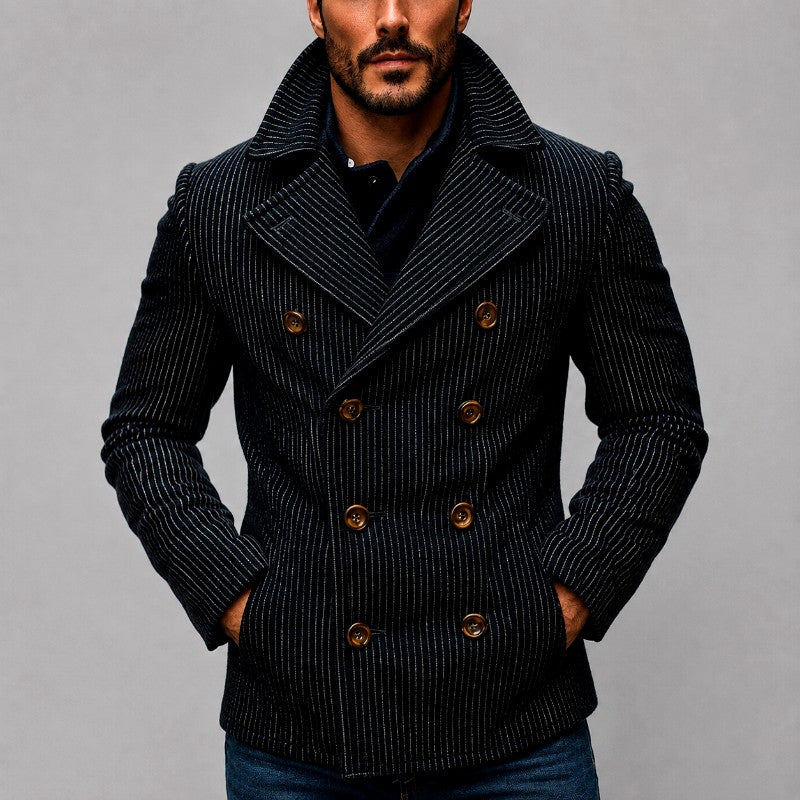 Conrad - Men's Pinstripe Double-Breasted Peacoat 1