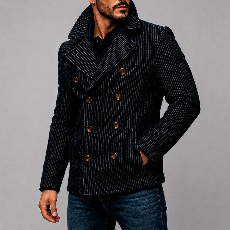 Conrad - Men's Pinstripe Double-Breasted Peacoat 2