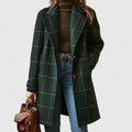 Constance - Women's Checked Notched Lapel Coat