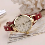 Cordula – Women's Gold-Tone Quartz Watch with Leather Strap
