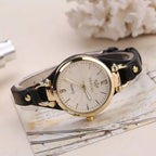Cordula – Women's Gold-Tone Quartz Watch with Leather Strap