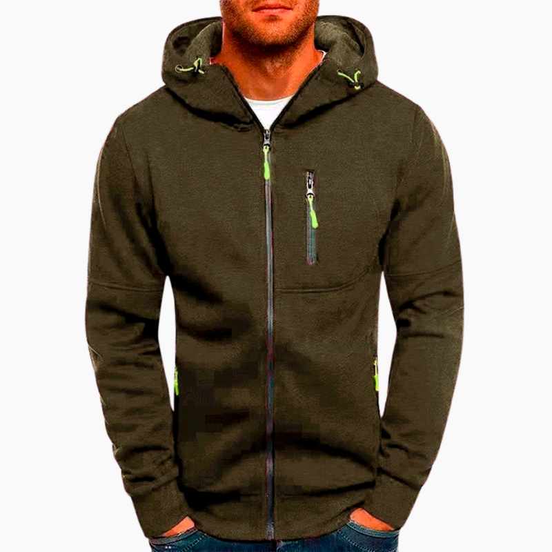 Cornelius - Men's Zip Front Hoodie with Chest Pocket