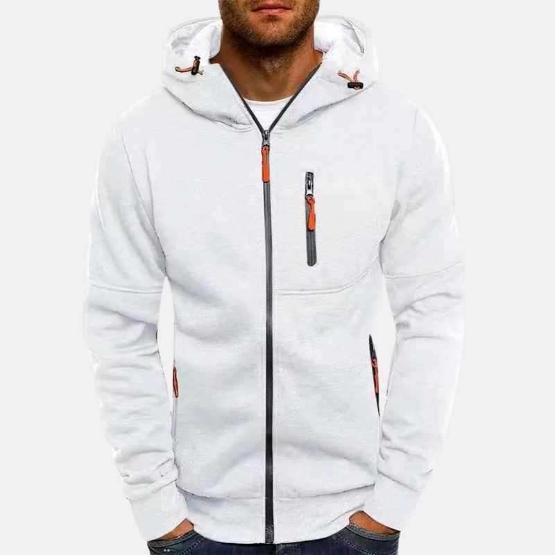 Cornelius - Men's Zip Front Hoodie with Chest Pocket