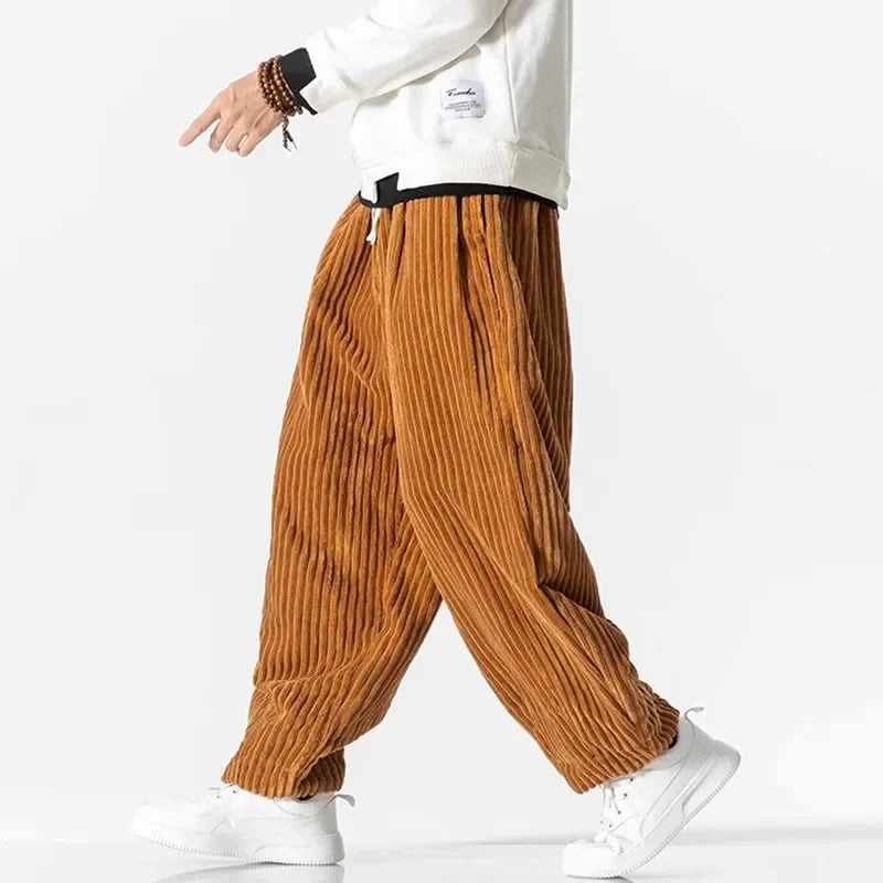 Craig - Men's Corduroy Wide Leg Drawstring Casual Bottoms 6