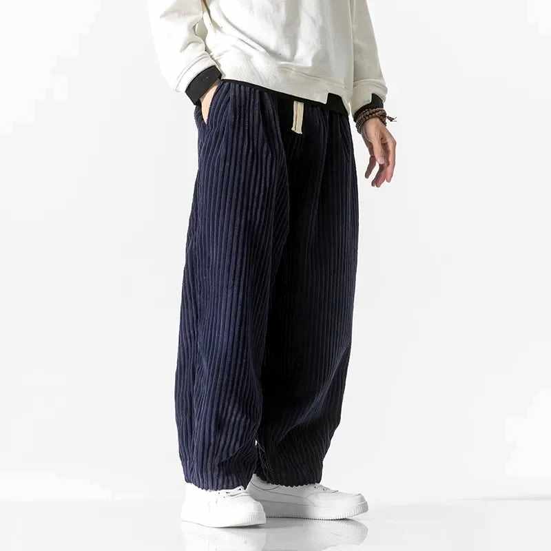 Craig - Men's Corduroy Wide Leg Drawstring Casual Bottoms 8