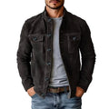 Craig - Men's Faux Suede Stand Collar Button-Up Jacket 1