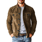 Craig - Men's Faux Suede Stand Collar Button-Up Jacket 2