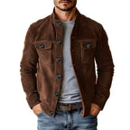 Craig - Men's Faux Suede Stand Collar Button-Up Jacket 3