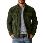Craig - Men's Faux Suede Stand Collar Button-Up Jacket 4