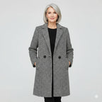 Cristal - Women's Herringbone Button-Front Coat