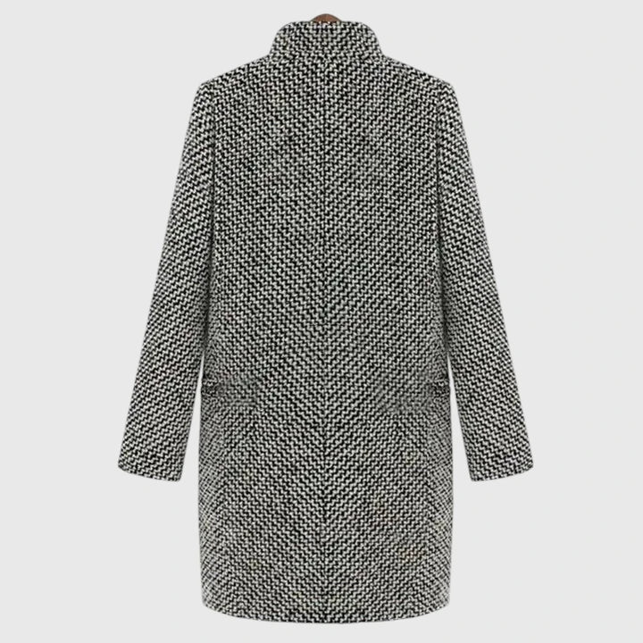 Cristal - Women's Herringbone Button-Front Coat