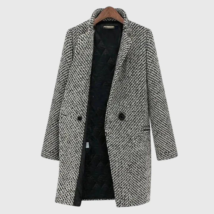 Cristal - Women's Herringbone Button-Front Coat