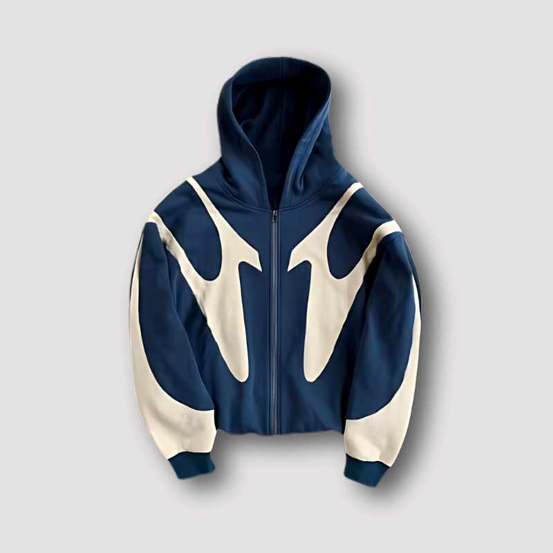 Cristobal - Men's Flame Print Full Zip Hoodie Sweatshirt 2