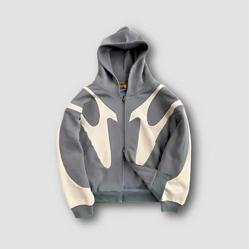 Cristobal - Men's Flame Print Full Zip Hoodie Sweatshirt 4
