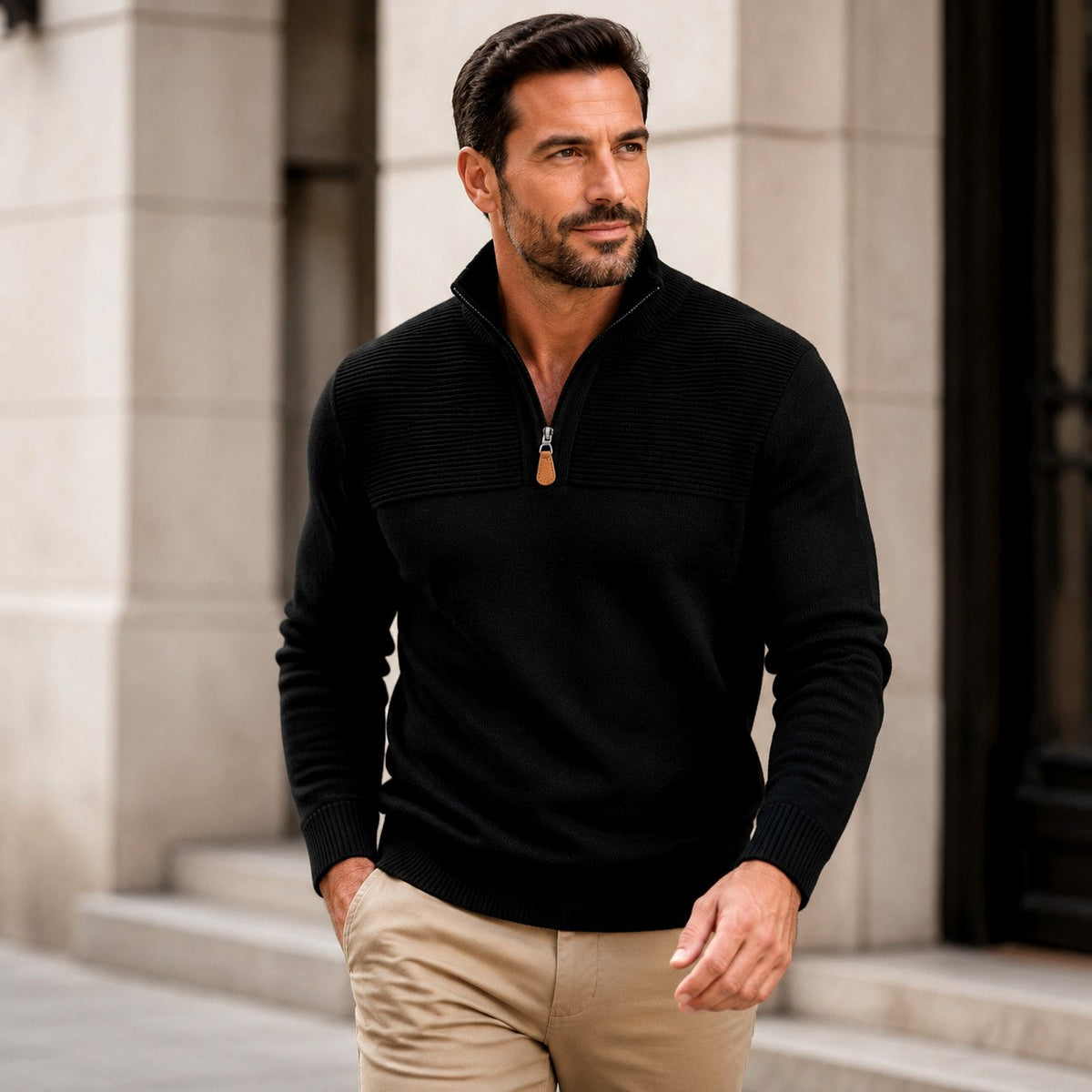 Cruz - Men's Half-Zip Stand Collar Slim Fit Sweater 4