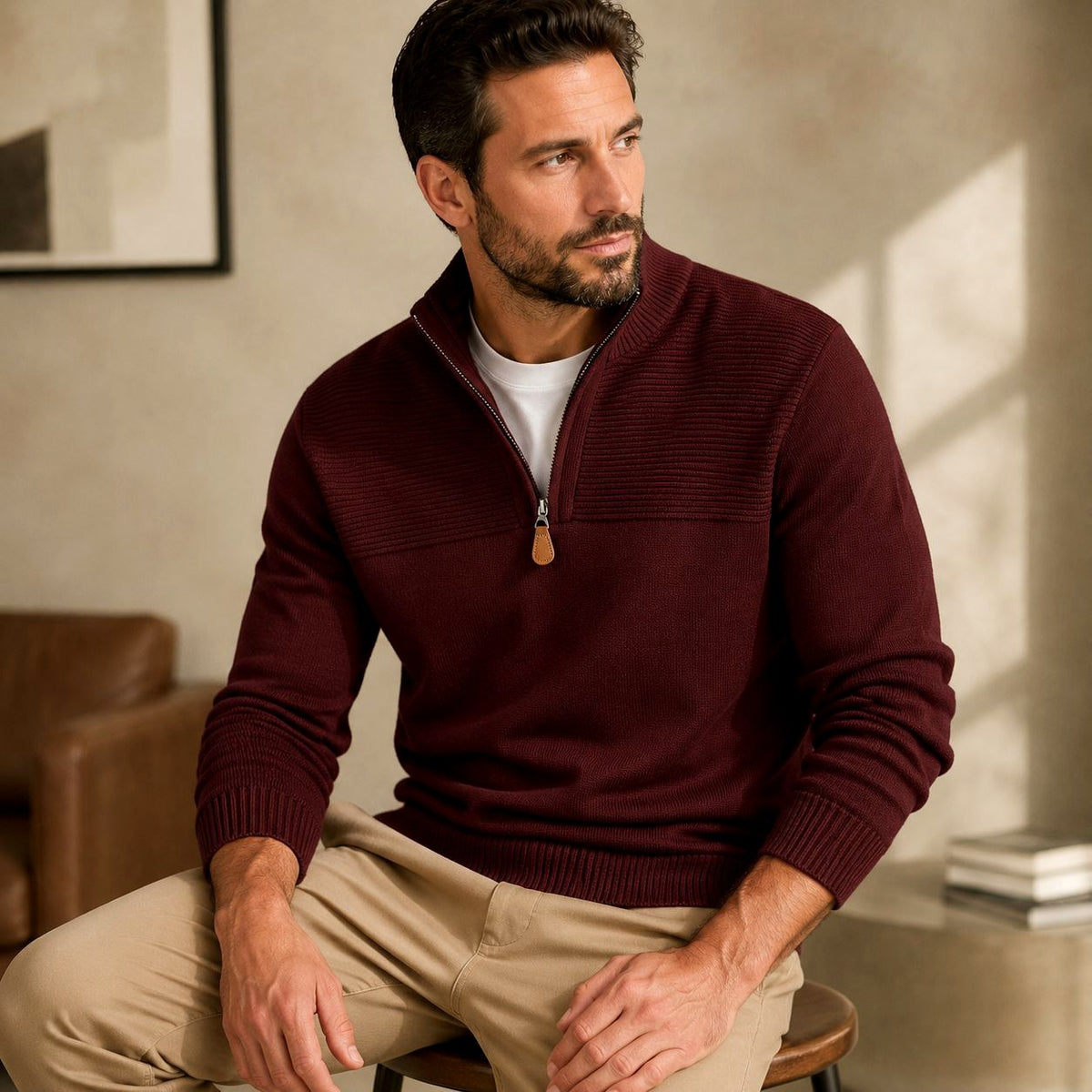 Cruz - Men's Half-Zip Stand Collar Slim Fit Sweater 5