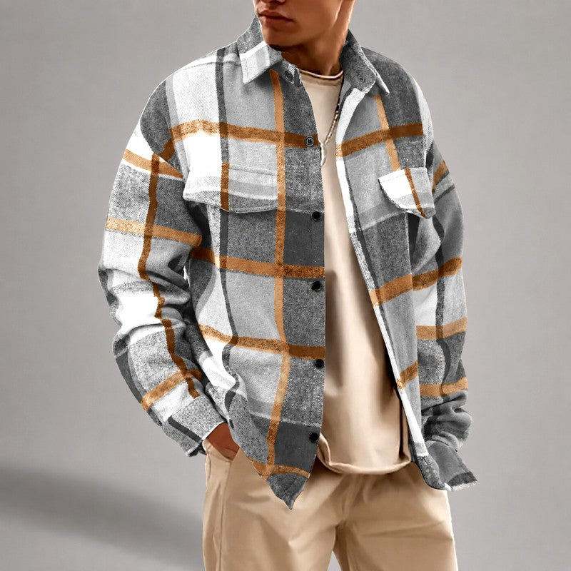 Cruz - Men's Plaid Button-Down Overshirt 1