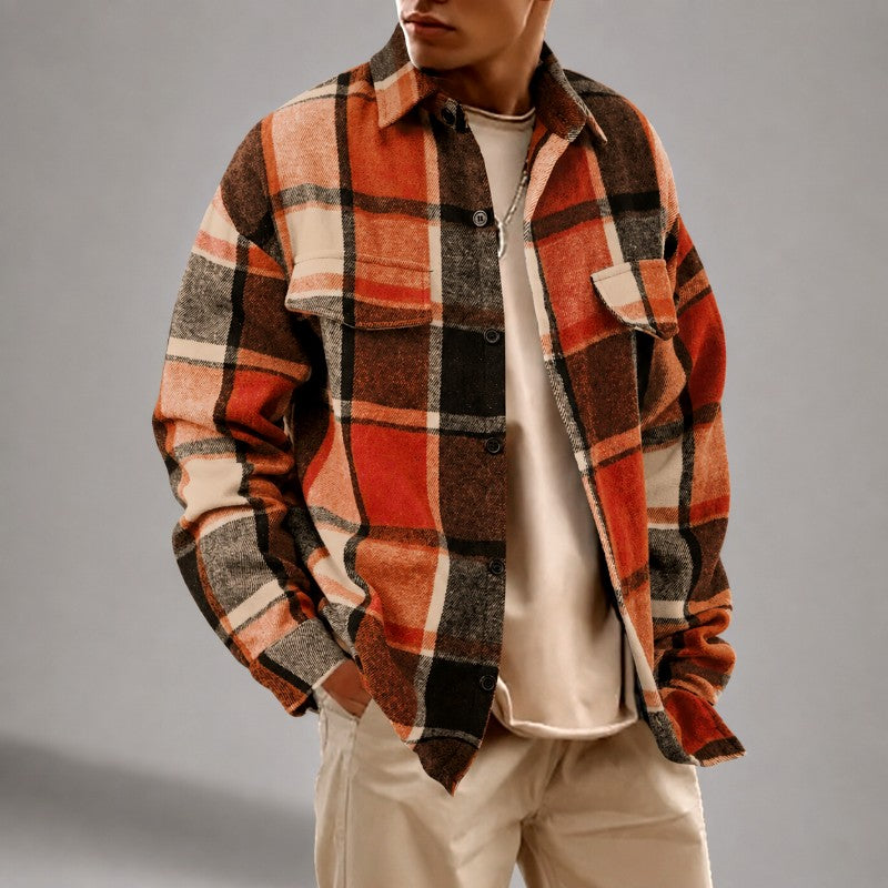Cruz - Men's Plaid Button-Down Overshirt 3