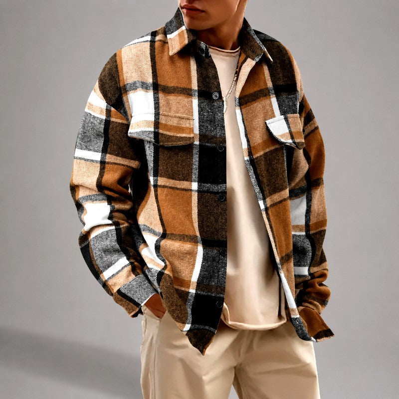 Cruz - Men's Plaid Button-Down Overshirt 4