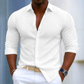 Daniel - Men's Cotton Ribbed Slim Fit Button-Front Shirt