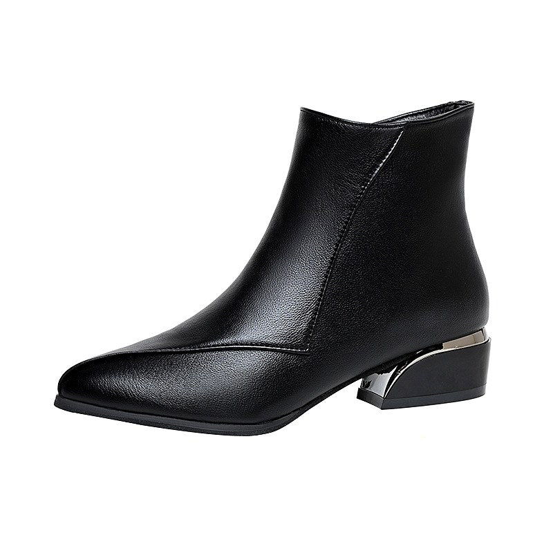 Daphne - Women's Square Toe Block Heel Ankle Boots 5