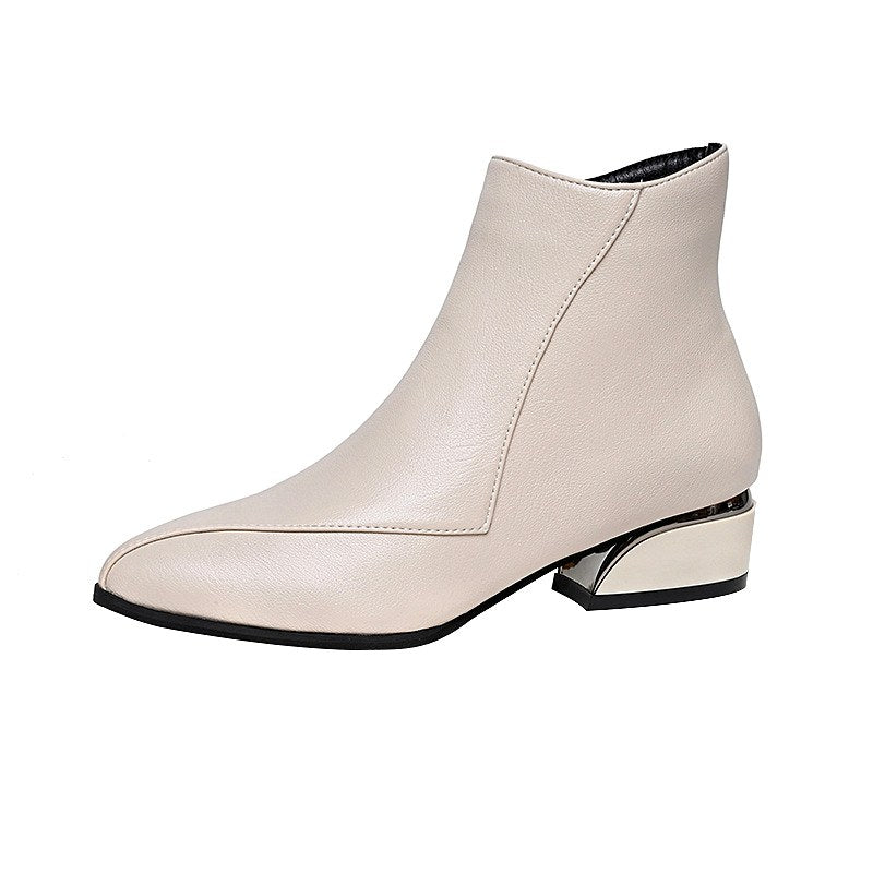 Daphne - Women's Square Toe Block Heel Ankle Boots 6