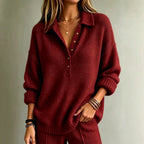 Darcy - Women's Polo Collar Button-Front Knit Sweater 3