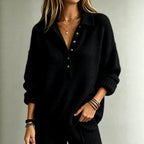 Darcy - Women's Polo Collar Button-Front Knit Sweater 4