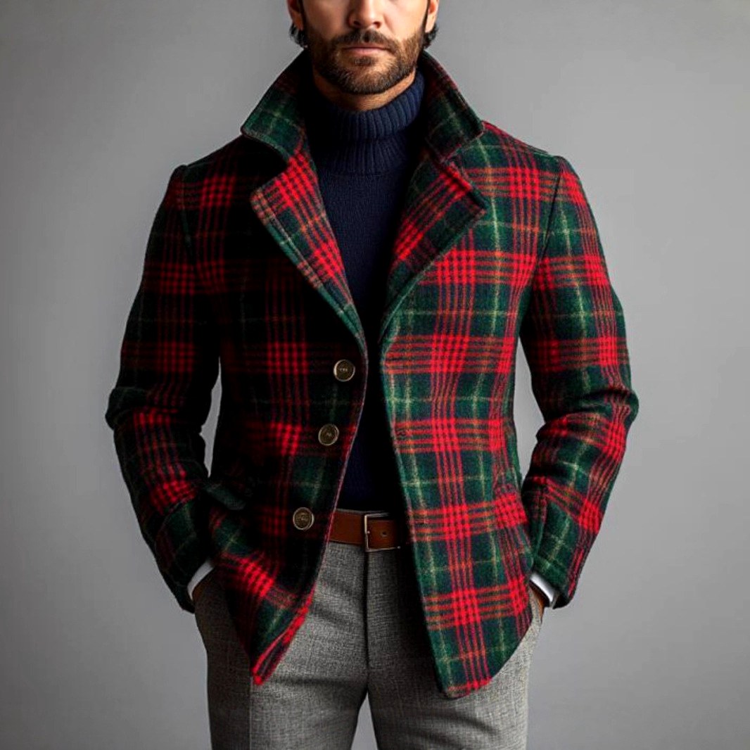 Darius - Men's Tartan Jacket with Button Front 2