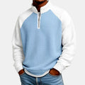 Darren - Men's Waffle Knit Stand Collar Quarter-Zip Sweatshirt 1