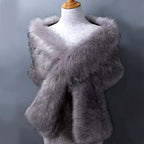 Davina - Women's Faux Fur Draped Wrap Shawl 3