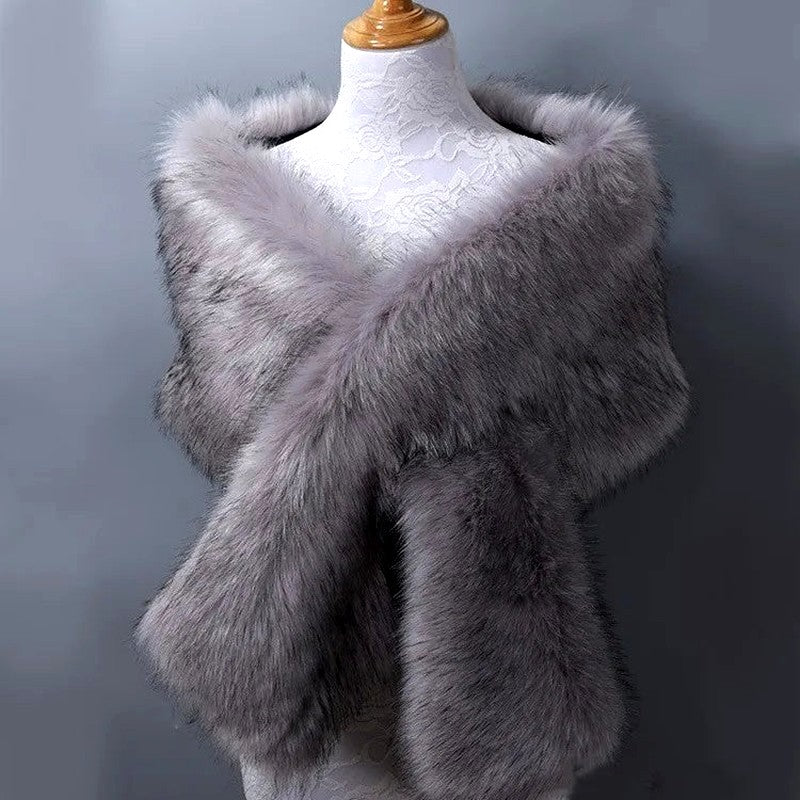 Davina - Women's Faux Fur Draped Wrap Shawl 3